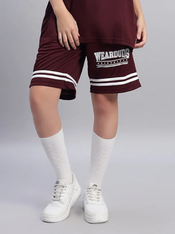 Women's Groovy Regular Fit Shorts (Wine)