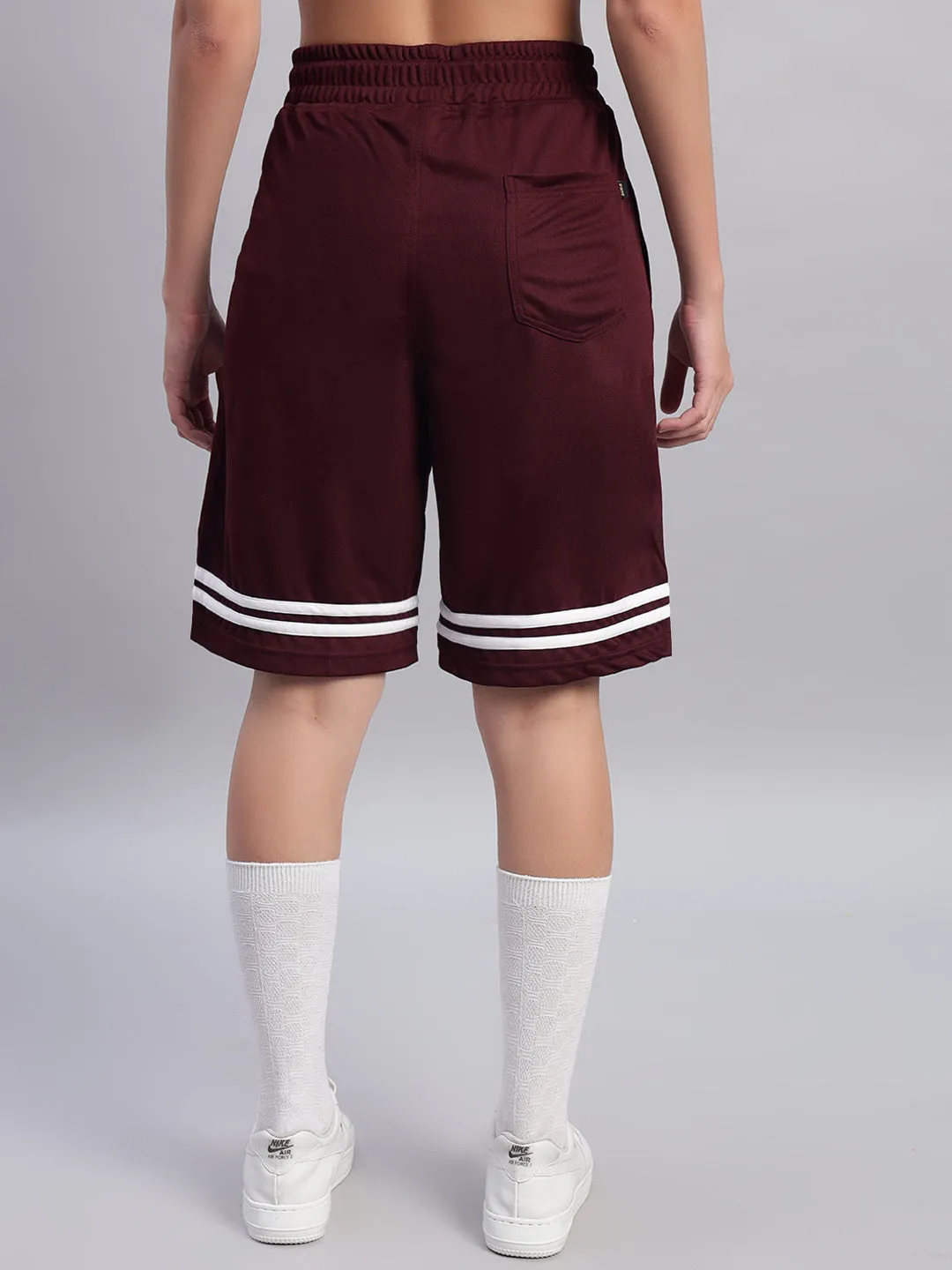 Women's Groovy Regular Fit Shorts (Wine)