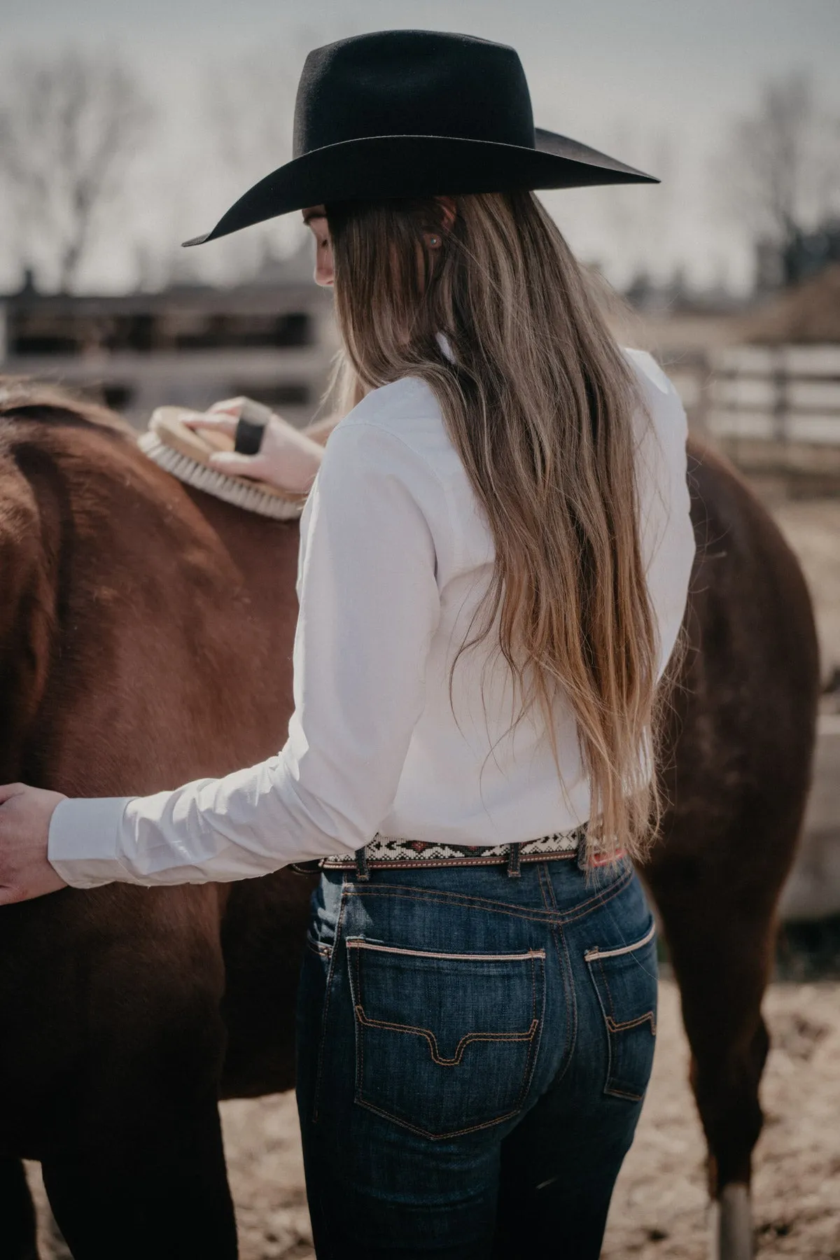Women's Kimes Ranch Team Button Down Shirt (White L & XL Only)