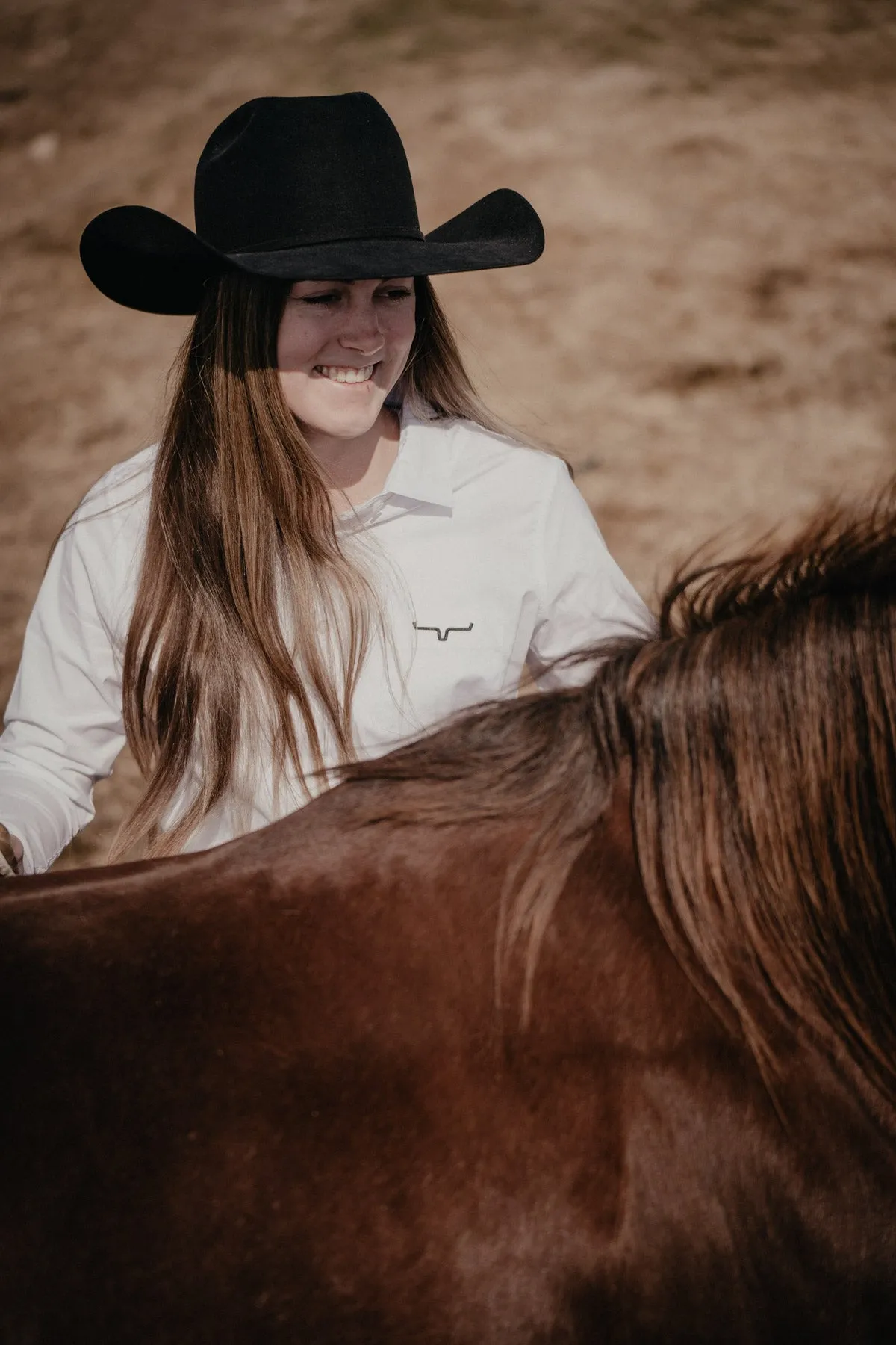 Women's Kimes Ranch Team Button Down Shirt (White L & XL Only)