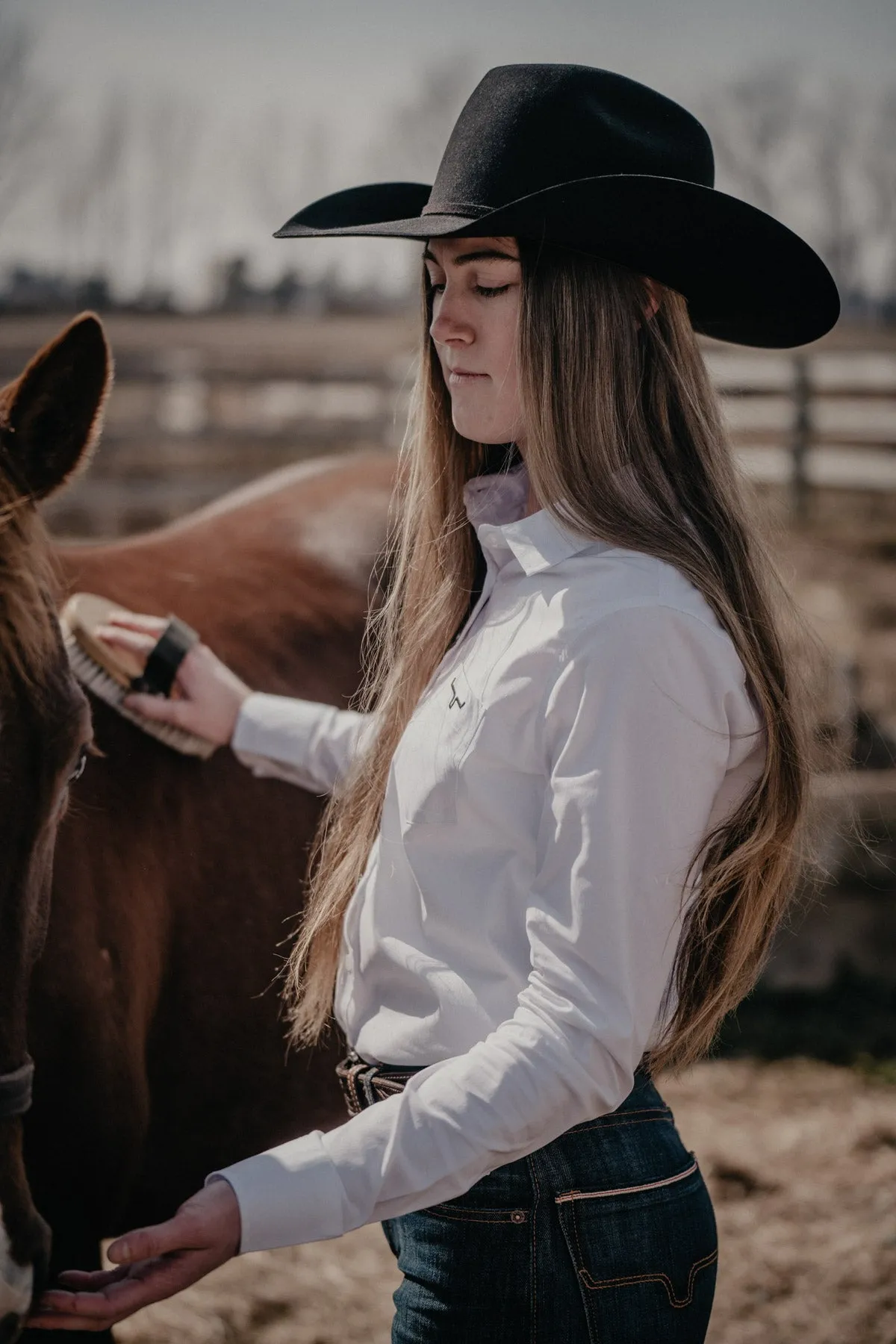 Women's Kimes Ranch Team Button Down Shirt (White L & XL Only)
