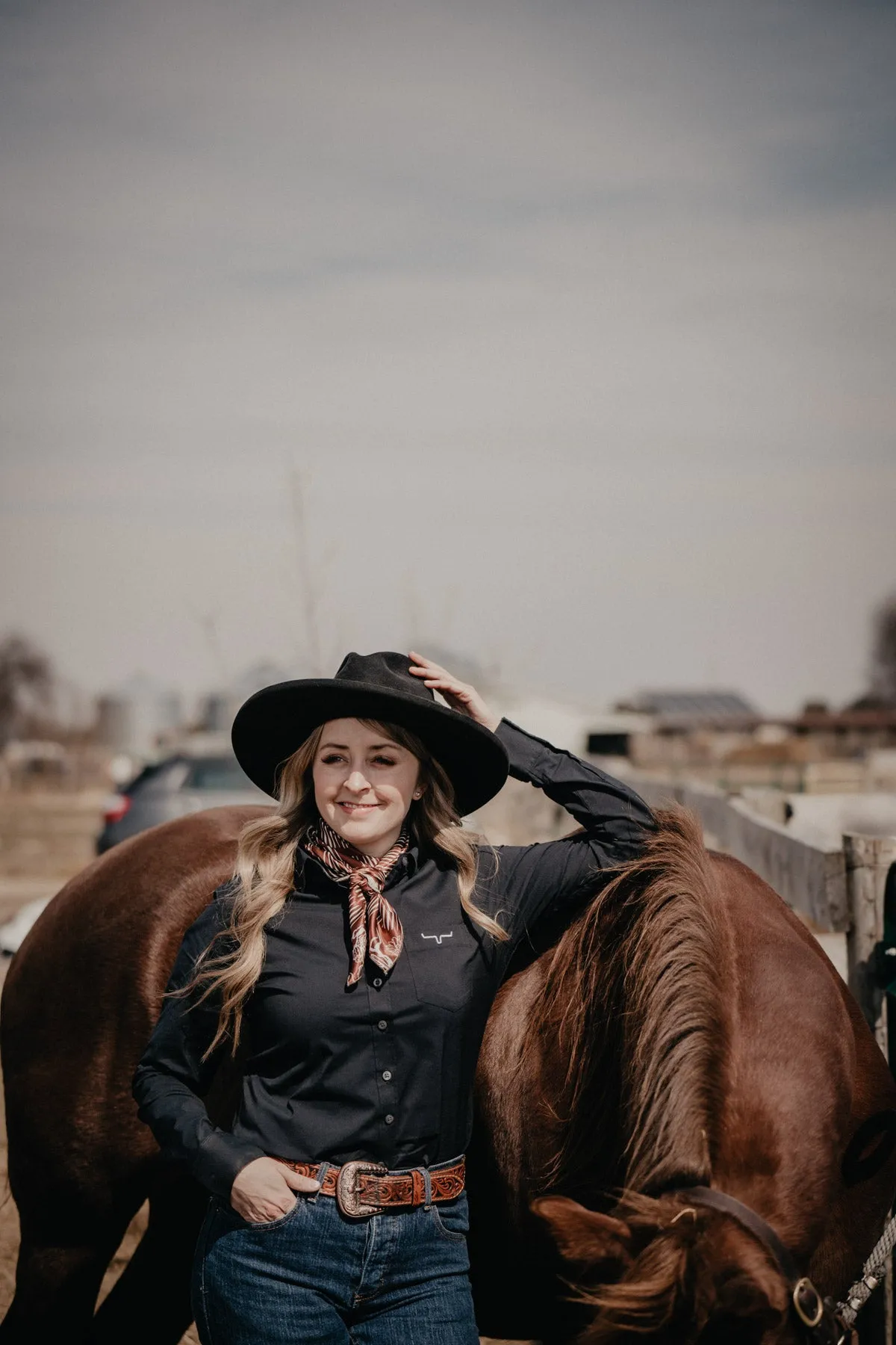 Women's Kimes Ranch Team Button Down Shirt (White L & XL Only)
