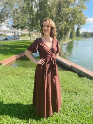 Wrap Me Up Suede-like Maxi Dress