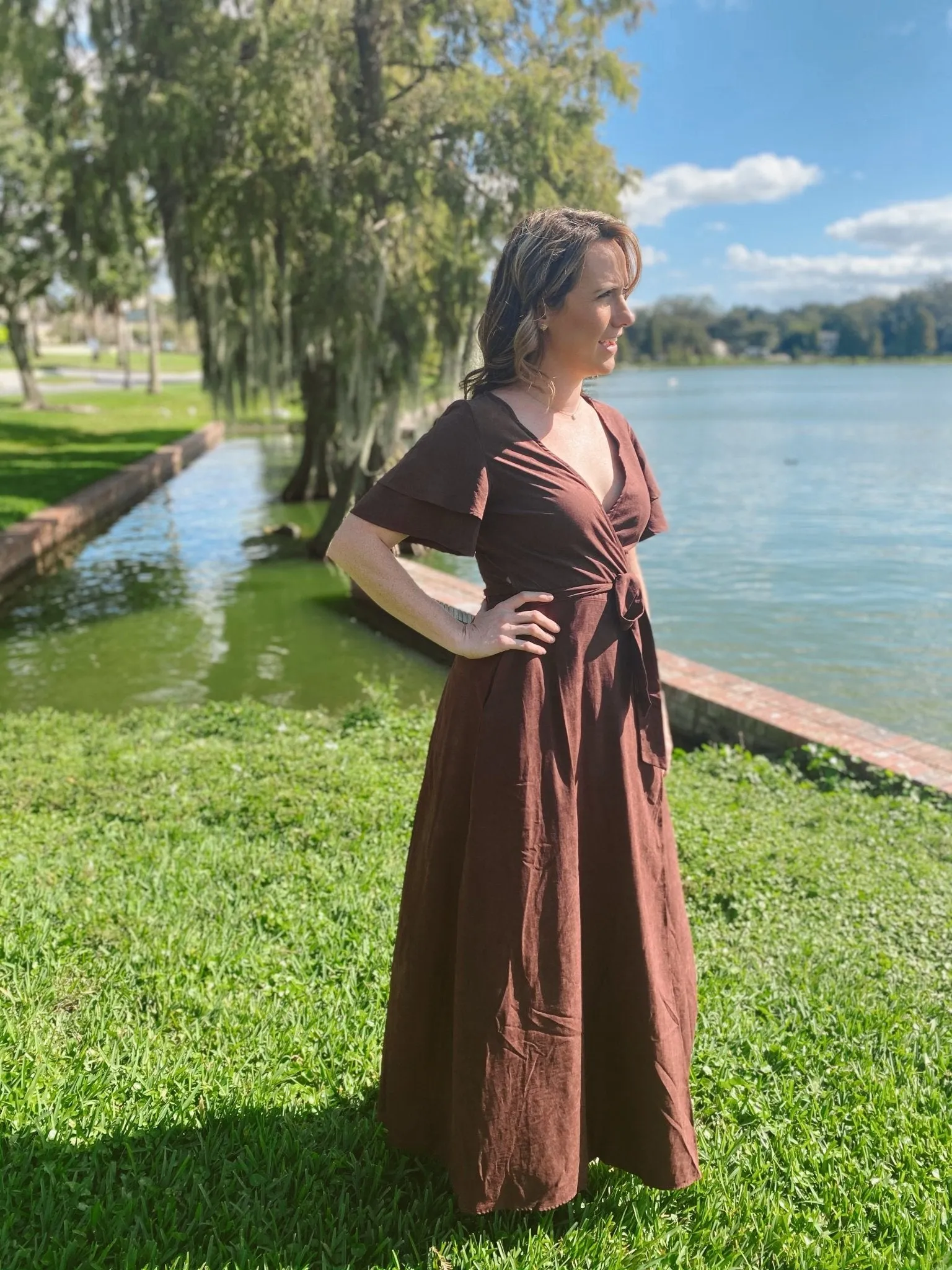 Wrap Me Up Suede-like Maxi Dress