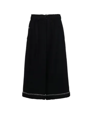 W/TOP MOSSA  BELTED SAROUEL PANTS WITH BLANKET STITCH DESIGN