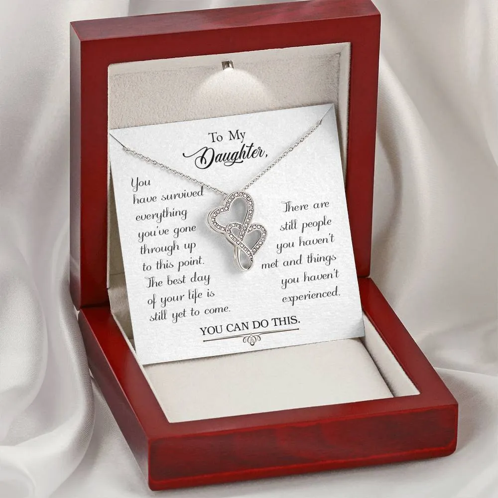 You can do this-Double Hearts Necklace for Daughter