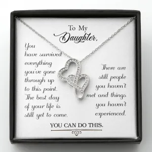You can do this-Double Hearts Necklace for Daughter