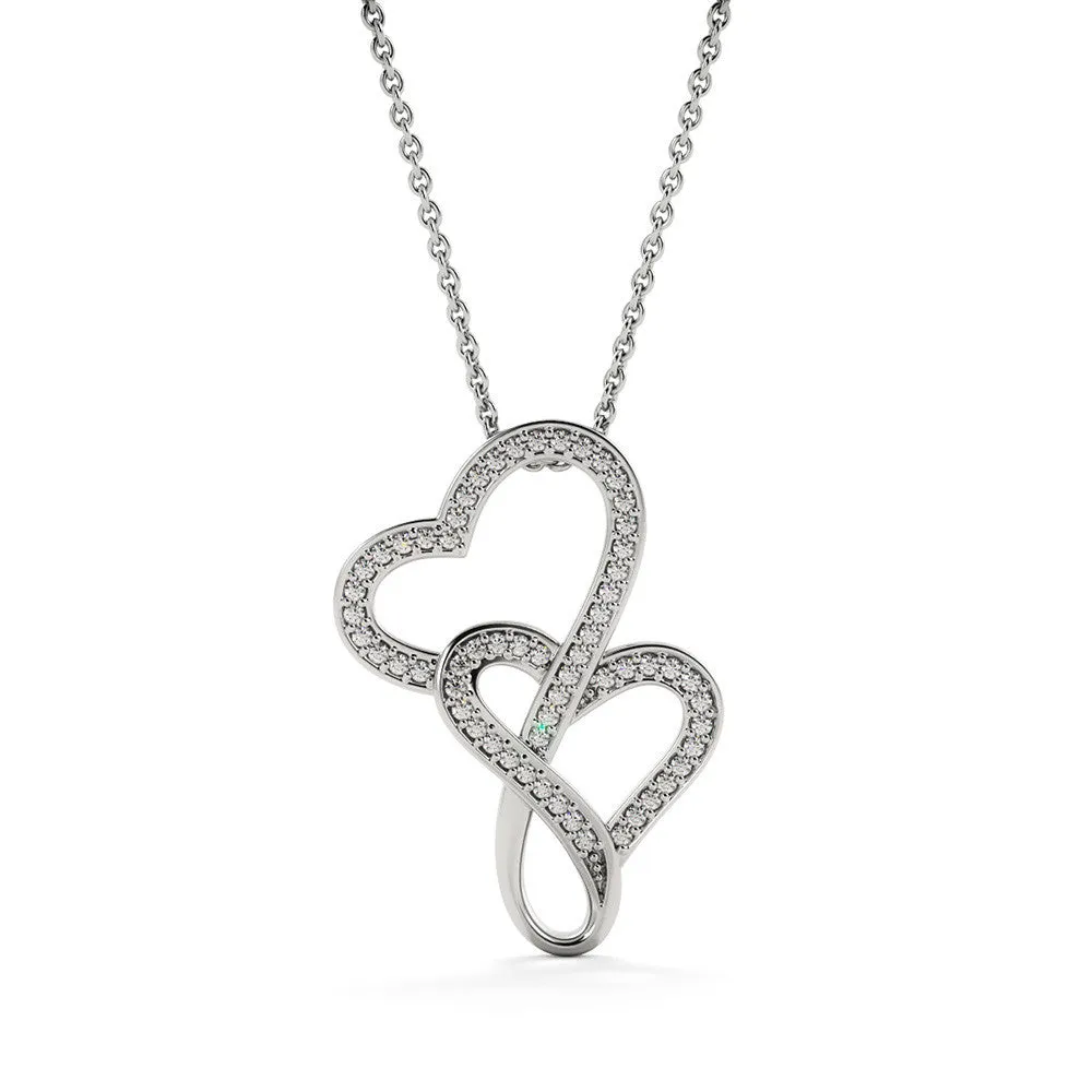 You can do this-Double Hearts Necklace for Daughter