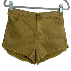 Young Fabulous and Broke Olive Green High Waist Frayed Hem Shorts Size Medium