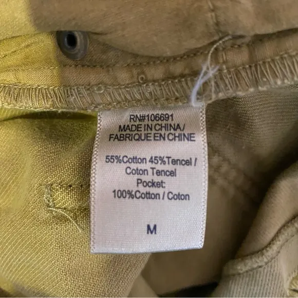 Young Fabulous and Broke Olive Green High Waist Frayed Hem Shorts Size Medium